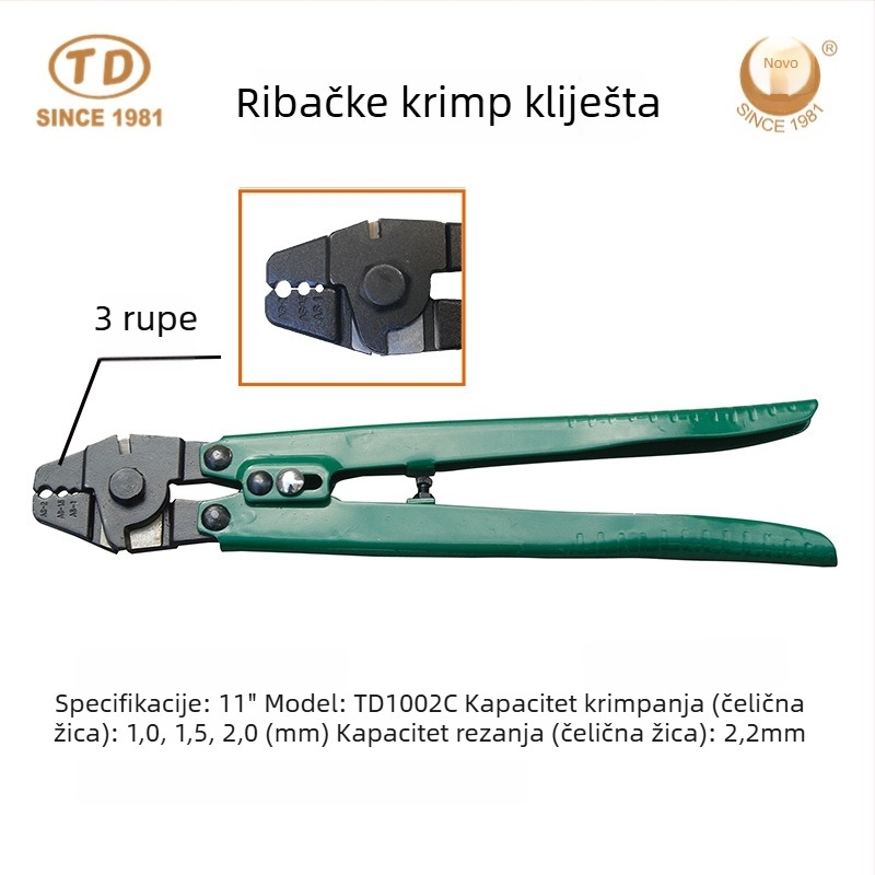 Klešta za obimanje s 8 oblika i dvostrukim otvorima bakrena sklopka s bakrenom i aluminijskom ugradnjom, višefunkcionalne kliješta za žicu