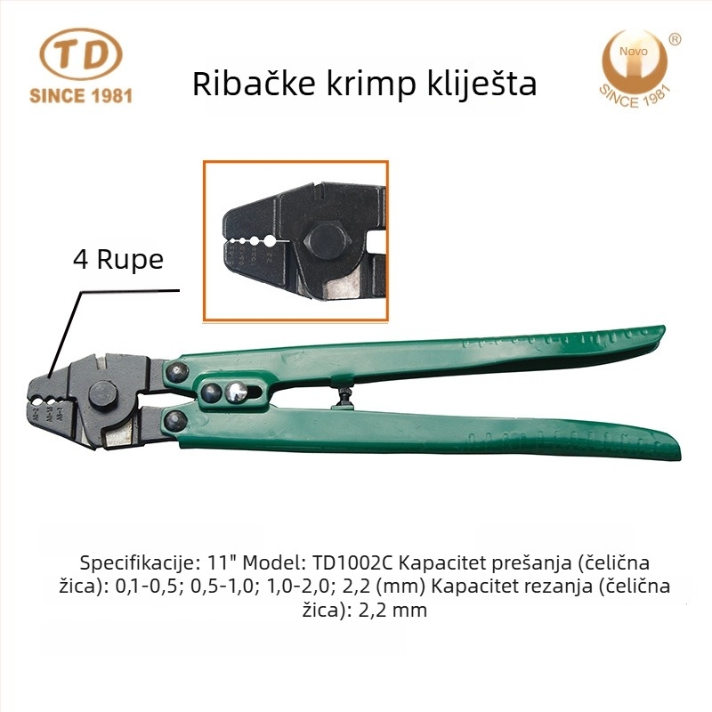 Klešta za obimanje s 8 oblika i dvostrukim otvorima bakrena sklopka s bakrenom i aluminijskom ugradnjom, višefunkcionalne kliješta za žicu