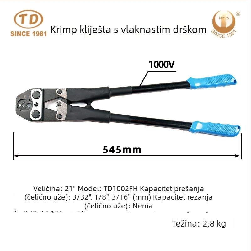 Klešta za obimanje s 8 oblika i dvostrukim otvorima bakrena sklopka s bakrenom i aluminijskom ugradnjom, višefunkcionalne kliješta za žicu