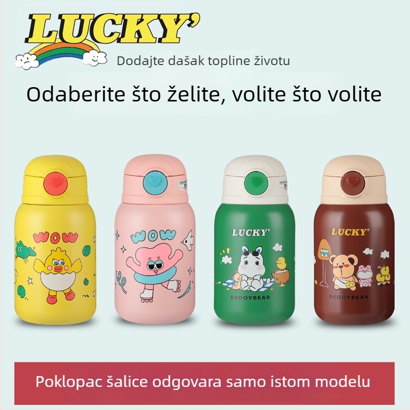 Cup Bear originalni poklopac za dječju čašu sa slamkom, serija Glutinous Rice, dodatak za poklopac termoske za djecu