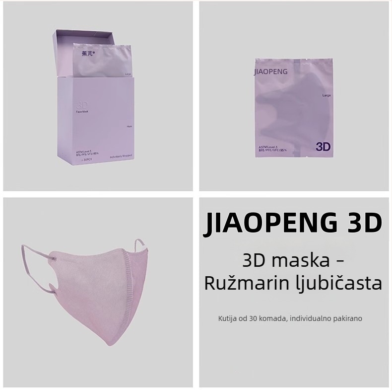 Jiao Peng Premium Izdanje 3D Dišna Topla Maska za Lice – Modna Zaštitna Jednokratna Maska