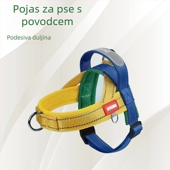 Novi harness za psa sa širokim trakama i kontrastnim šivanjem, od najlona, za vanjsku upotrebu