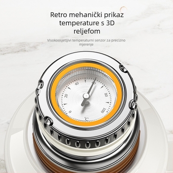 Termos za čaj s prikazom temperature, retro stil, 316L nehrđajući čelik, veliki kapacitet, s čajnim filterom