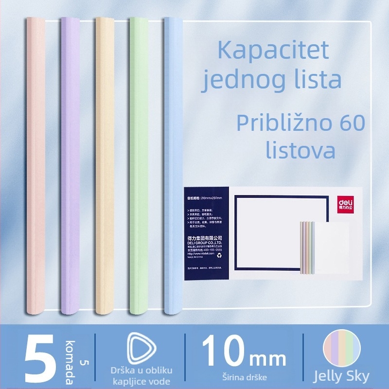 Deli 5-komni set rotirajućih klipova s polugom za A4 papir, ojačana poluga – uredska mapa