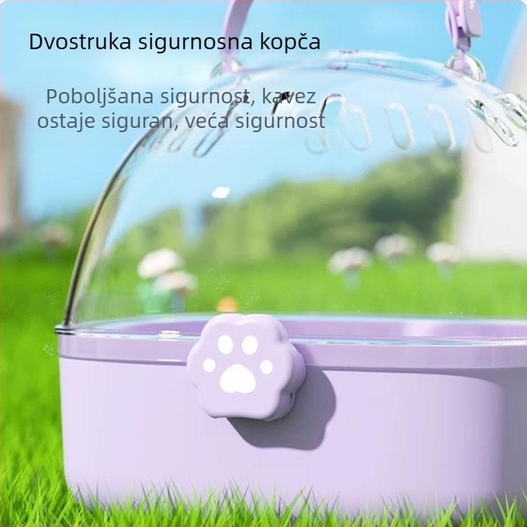 Prijenosni mini ptičji kavez za vanjsku upotrebu, pogodan za papagaje i male ptice, s ručnim dizajnom za nošenje.
