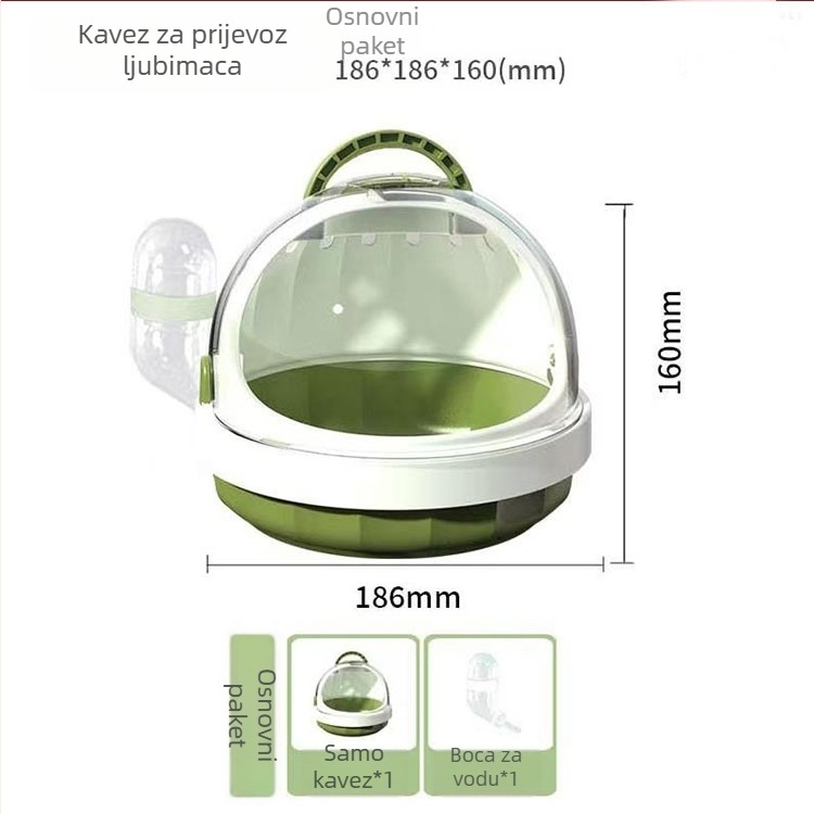 Prijenosni mini ptičji kavez za vanjsku upotrebu, pogodan za papagaje i male ptice, s ručnim dizajnom za nošenje.