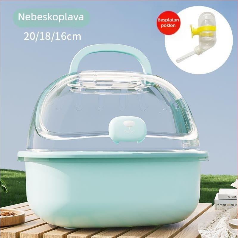 Prijenosni mini ptičji kavez za vanjsku upotrebu, pogodan za papagaje i male ptice, s ručnim dizajnom za nošenje.