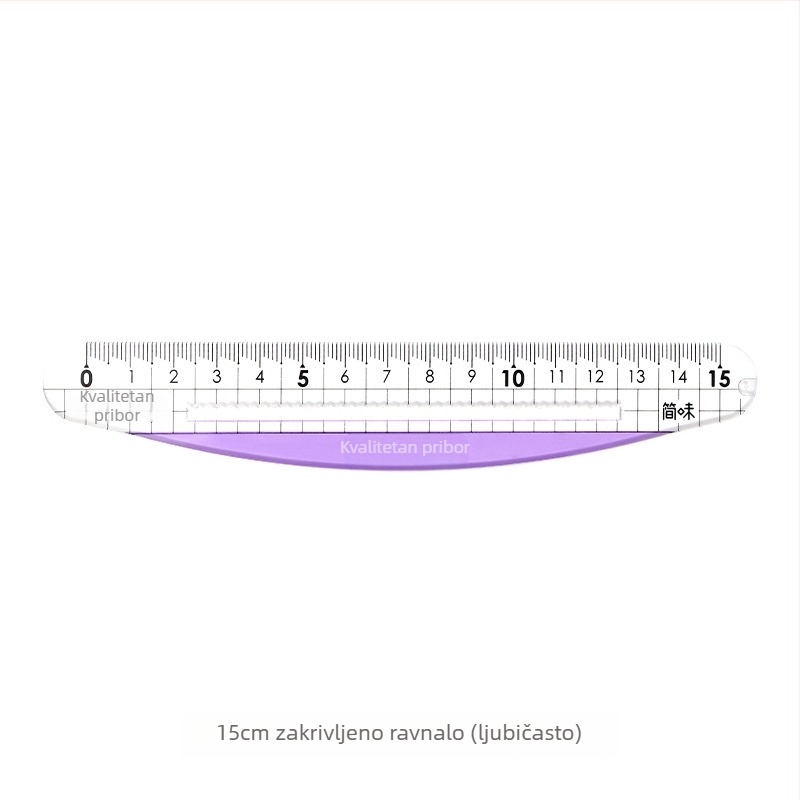 Valovita zakrivljena ravnala bez oštrih kutova, 15 cm, jednostavan i kreativni alat za crtanje za učenike s velikim brojevima na mjernoj skali