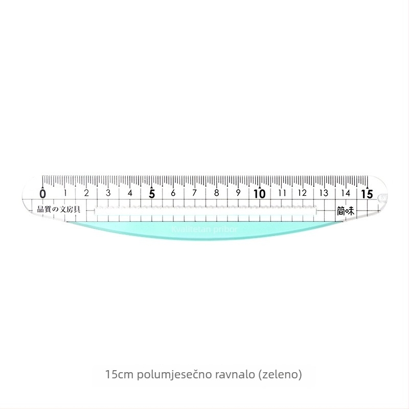 Valovita zakrivljena ravnala bez oštrih kutova, 15 cm, jednostavan i kreativni alat za crtanje za učenike s velikim brojevima na mjernoj skali