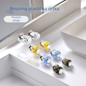 Prozirni plastični ručni kotačić za slavinu s priborom za toplu i hladnu vodu
