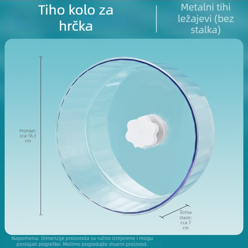 Tiho veliko trkačko kolo za hamstere sa čvrstim postoljem