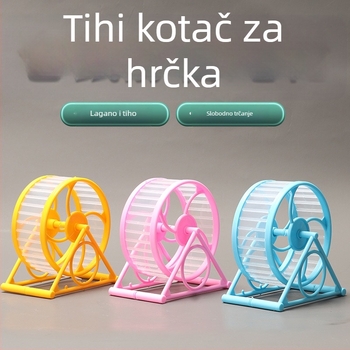 Tiho kotač za hamstera za trčanje sa držačem i kuglom za trčanje – dekorativna igračka za kavez