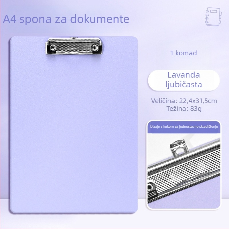 A4 mapa Morandi paleta boja s klipom za dokumente, organizator, podloga za pisanje – uredski pribor