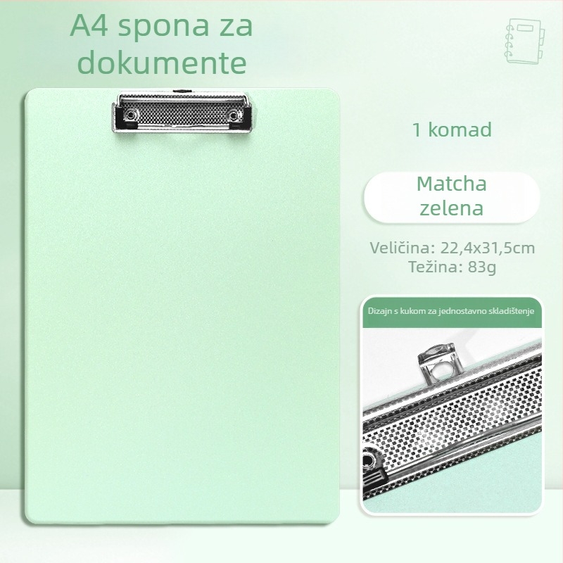 A4 mapa Morandi paleta boja s klipom za dokumente, organizator, podloga za pisanje – uredski pribor