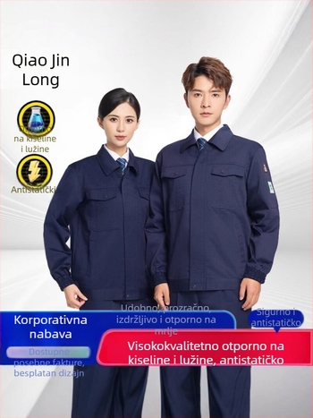 Muški set radne odjeće s antistatickim svojstvima i otpornošću na kiseline i lužine, za proljeće i jesen, izdržljivo za naftnu i kemijsku industriju