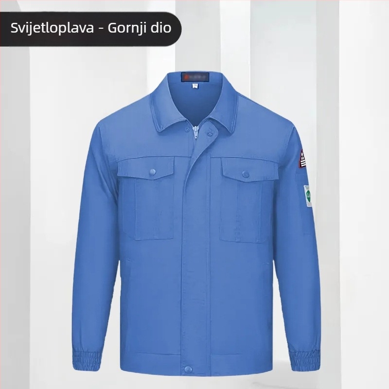 Muški set radne odjeće s antistatickim svojstvima i otpornošću na kiseline i lužine, za proljeće i jesen, izdržljivo za naftnu i kemijsku industriju