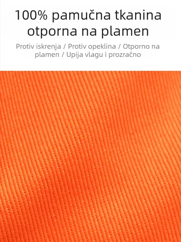Pamukasta plamenom otporna radna odjeća za zavarivanje, otporna na habanje i prljavštinu, pogodna za print i vez, zaštita od opeklina, komplet za proljeće i jesen