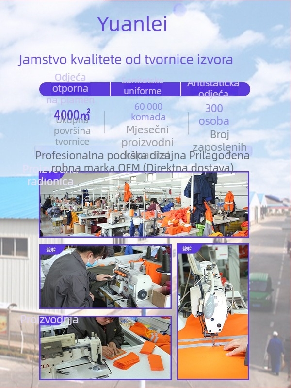 Pamukasta plamenom otporna radna odjeća za zavarivanje, otporna na habanje i prljavštinu, pogodna za print i vez, zaštita od opeklina, komplet za proljeće i jesen