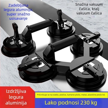 Teška vakuumska čašica za staklo od aluminijske legure, s dvije ili tri kandže, za pločice i mramor