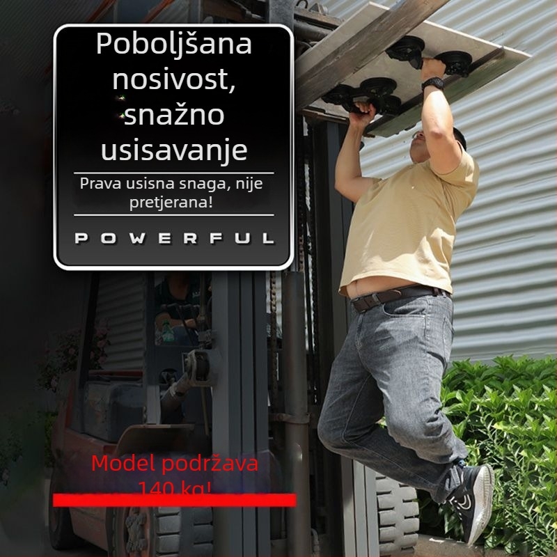 Teška vakuumska čašica za staklo od aluminijske legure, s dvije ili tri kandže, za pločice i mramor
