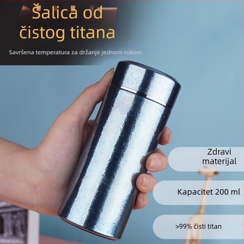 Termos od čistog titana za čaj, mini prenosni, vakuumska izolacija, kućna upotreba, elegantan dizajn