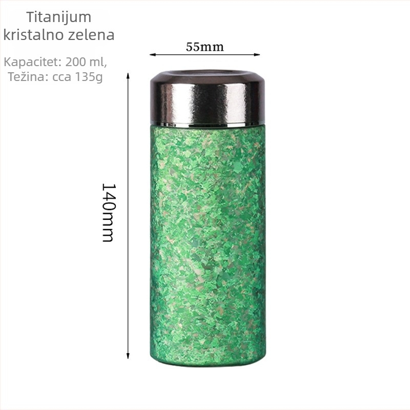 Termos od čistog titana za čaj, mini prenosni, vakuumska izolacija, kućna upotreba, elegantan dizajn