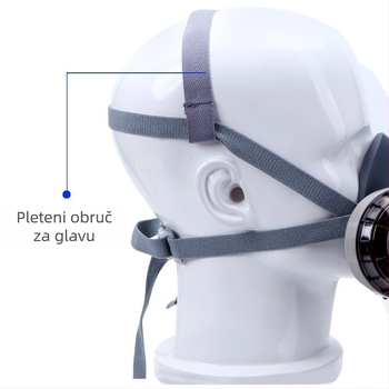 U2K dodatak za masku: traka za glavu s kopčom za šnuru, prašna maska, visoko elastičan pleteni plastični pojas