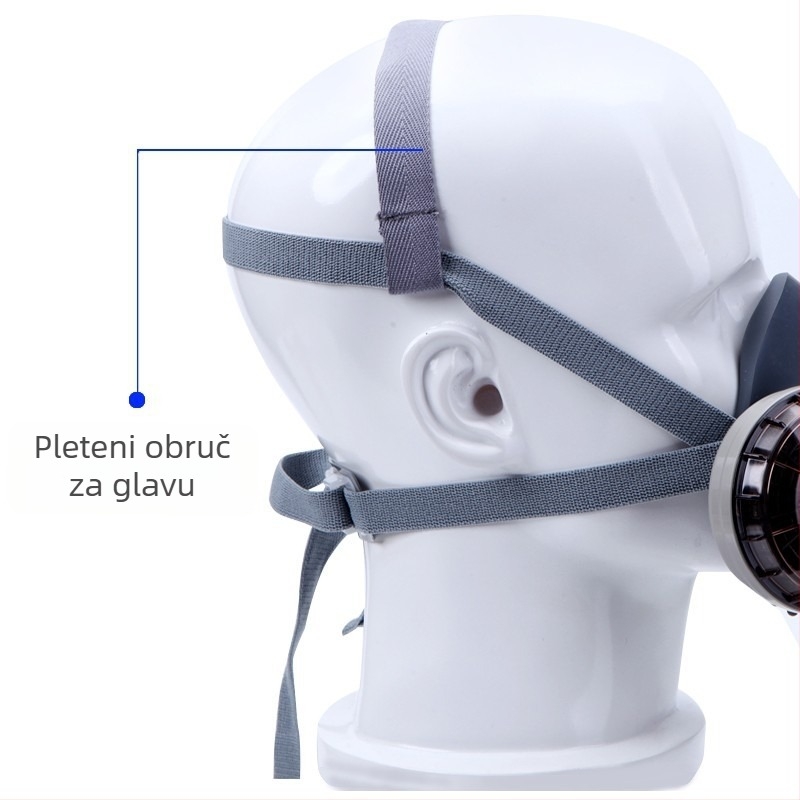 U2K dodatak za masku: traka za glavu s kopčom za šnuru, prašna maska, visoko elastičan pleteni plastični pojas