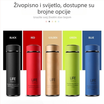 Termos šalice od nehrđajućeg čelika s vakuum izolacijom, unutarnji 304, vanjski 201, pogodna za ured i čaj, graviranje, korporativni poklon