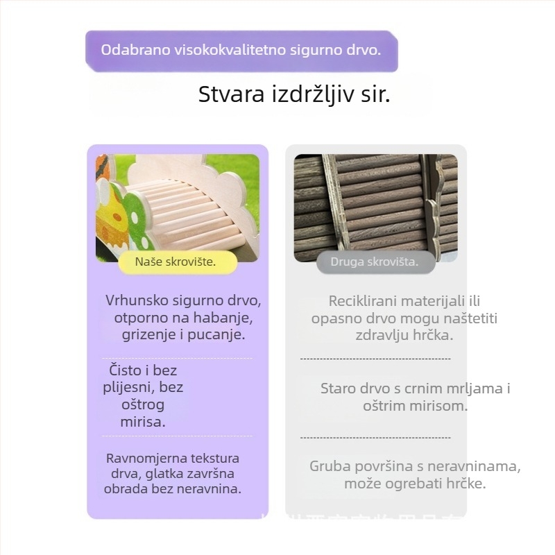 Kano drvena kućica za škreta s luksuznom platformom od čvrstog drveta — zimske igračke i oprema za stanište