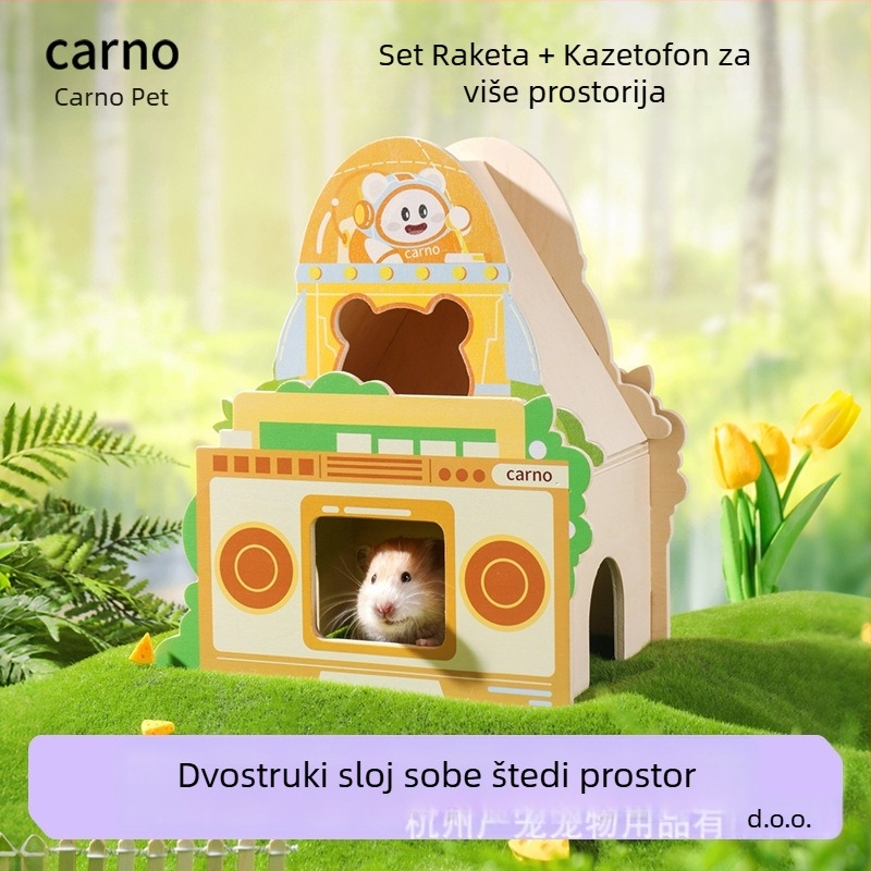Kano drvena kućica za škreta s luksuznom platformom od čvrstog drveta — zimske igračke i oprema za stanište