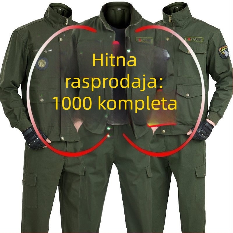 Pamukasti set radne odjeće za zavarivače s zaštitom od opeklina — muški jesenski komplet za gradilište, izdržljiv