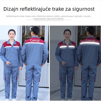 Muški radni kostim za proljeće i jesen, komplet s dugim i kratkim rukavima, servis klima uređaja, pamukova smjesa