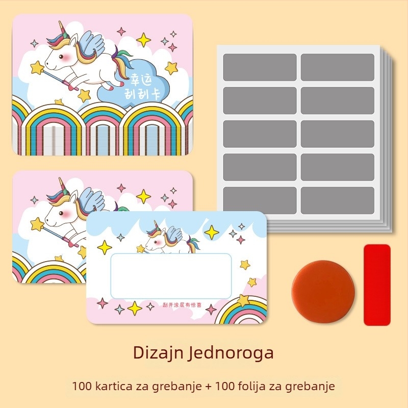 Kreativna Scratch kartica za učenike — prilagodljiv sadržaj, nagrada učitelju, DIY karta sreće