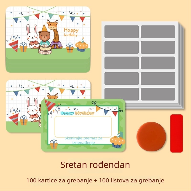 Kreativna Scratch kartica za učenike — prilagodljiv sadržaj, nagrada učitelju, DIY karta sreće
