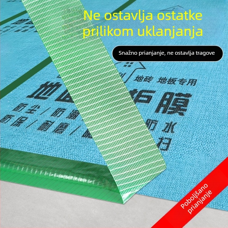 Tekstilna ljepljiva traka za zaštitu poda i učvršćivanje tepiha, velika rola 50 m, širina 4,8 cm ili 6 cm, bez ostataka, boje: zelena, srebrna, crvena, crna.