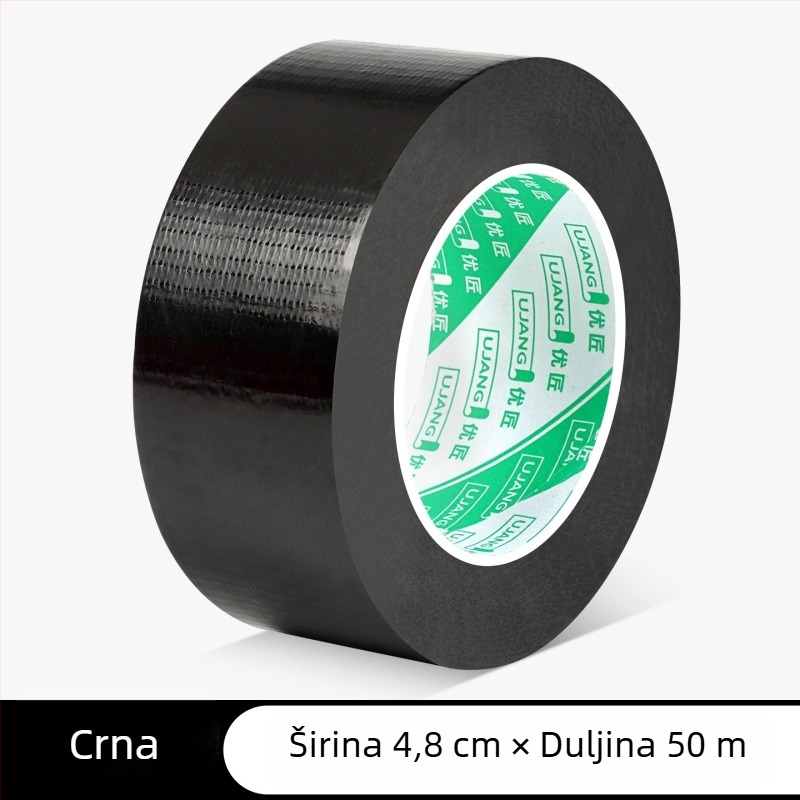 Tekstilna ljepljiva traka za zaštitu poda i učvršćivanje tepiha, velika rola 50 m, širina 4,8 cm ili 6 cm, bez ostataka, boje: zelena, srebrna, crvena, crna.