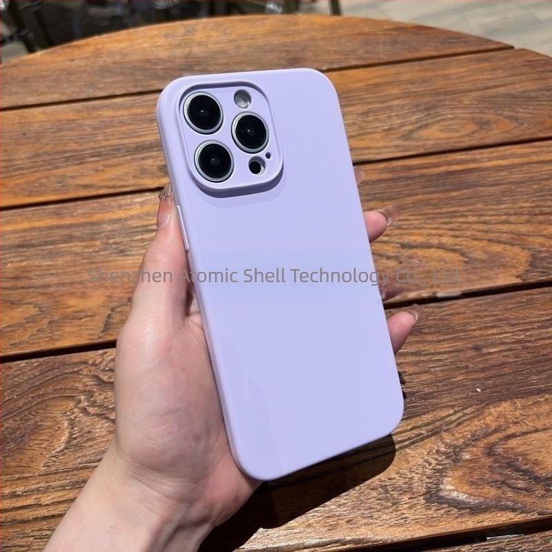 Kućište od tekućeg silikona za iPhone 16/17 s logom, potpuno prekrivanje, jednobojni dizajn, dojam kože
