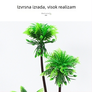 27 cm umjetno kokosovo stablo – dekoracija za akvarij, plastična biljka