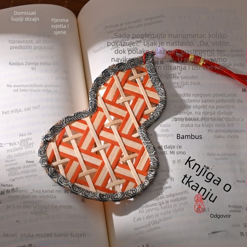 Bambuske tkane oznake za knjige, ručno izrađeni DIY materijali, privjesci u obliku tikve u stilu Novog Kineskog, kulturne i kreativne darove, tkani ukrasi, edukativne i timske aktivnosti