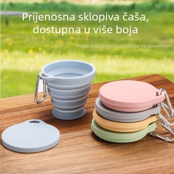 Sklopiva čašica za vodu za putovanja, prijenosna silikon čašica za kampiranje, silikon visoke kvalitete, čašica za pranje zuba i ispiranje usta