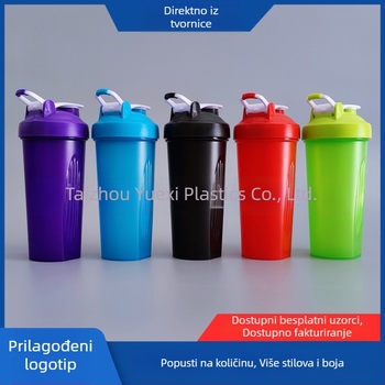Šejkerska šalica s logom, prijenosna plastična šalica za proteine, 600 ml