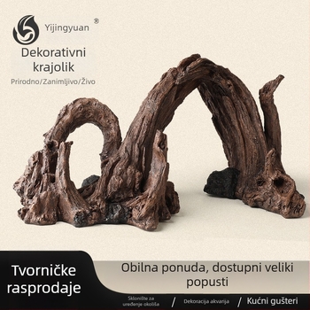 Dekor za akvarij: realistični potopljeni korijeni, trupci i grančice s otvorima za sklonište