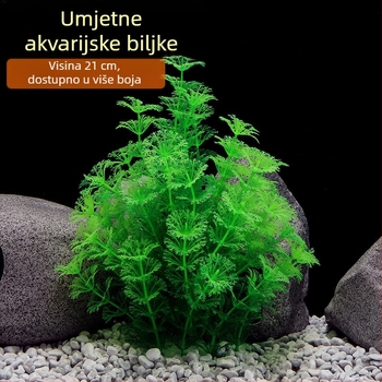 Akvarijska dekoracija s umjetnim vodnim biljkama, plastična, srednje veličine (CU01N)