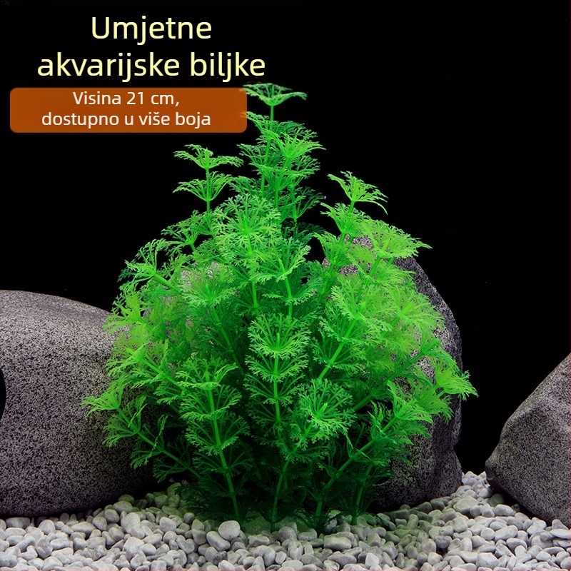 Akvarijska dekoracija s umjetnim vodnim biljkama, plastična, srednje veličine (CU01N)