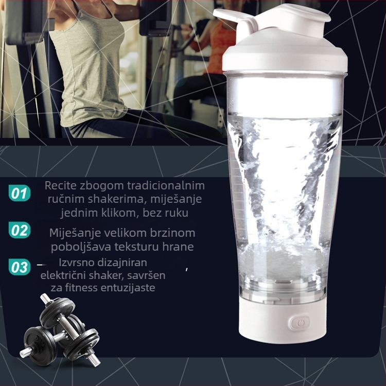 Automatska miješajuća čaša za vodu s proteinom u prahu, električni šejker za sportsku fitness čašu