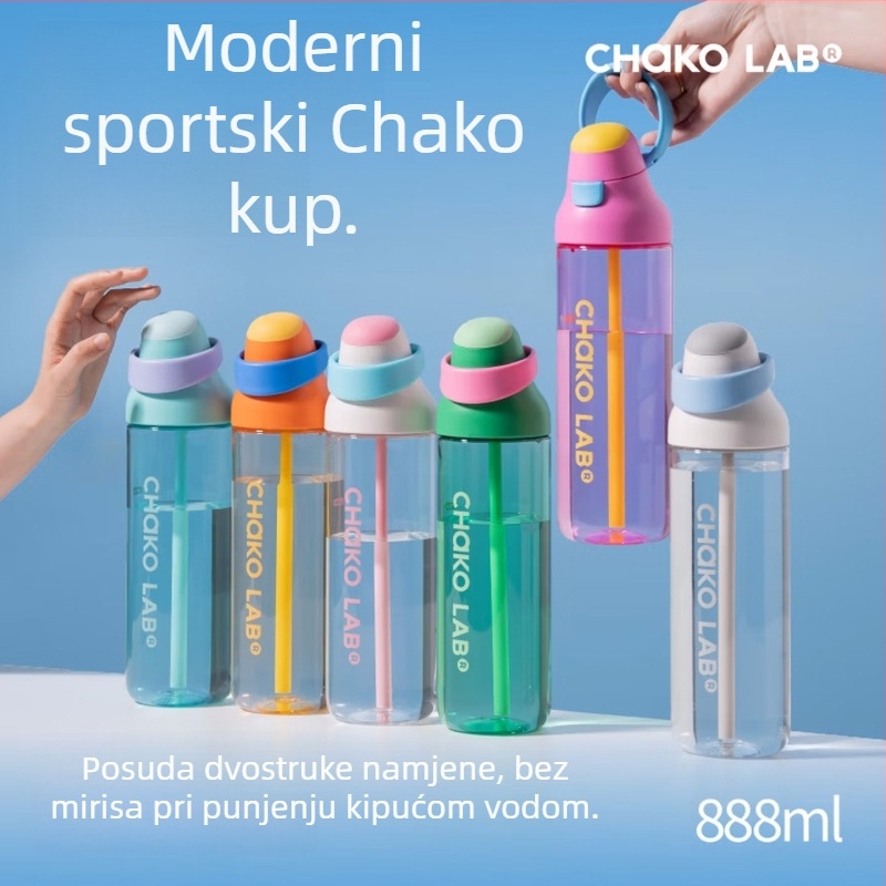 Prijenosna sportska čaša za vanjsku upotrebu, velika kapaciteta, za vožnju biciklom, sa slamkom i držačem