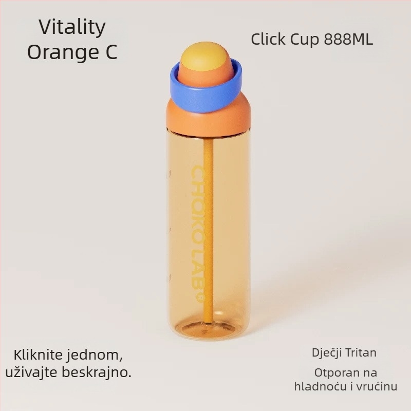 Prijenosna sportska čaša za vanjsku upotrebu, velika kapaciteta, za vožnju biciklom, sa slamkom i držačem