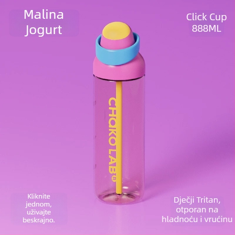 Prijenosna sportska čaša za vanjsku upotrebu, velika kapaciteta, za vožnju biciklom, sa slamkom i držačem