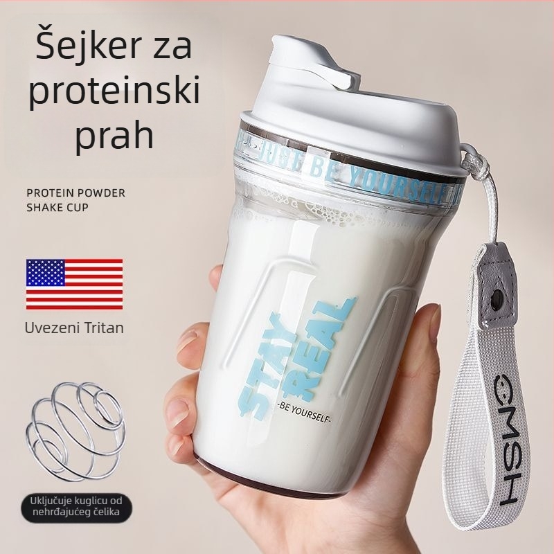 Tritan proteinski shaker za sport – boca za vodu za muškarce i žene, miješalica, otporna na visoke temperature
